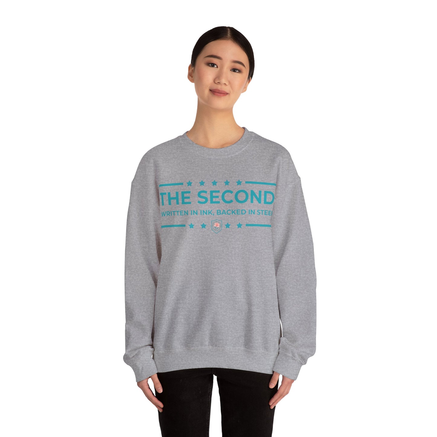 The Second: Written in Ink, Backed in Steel Iron Belle Defense Unisex Crewneck Sweatshirt