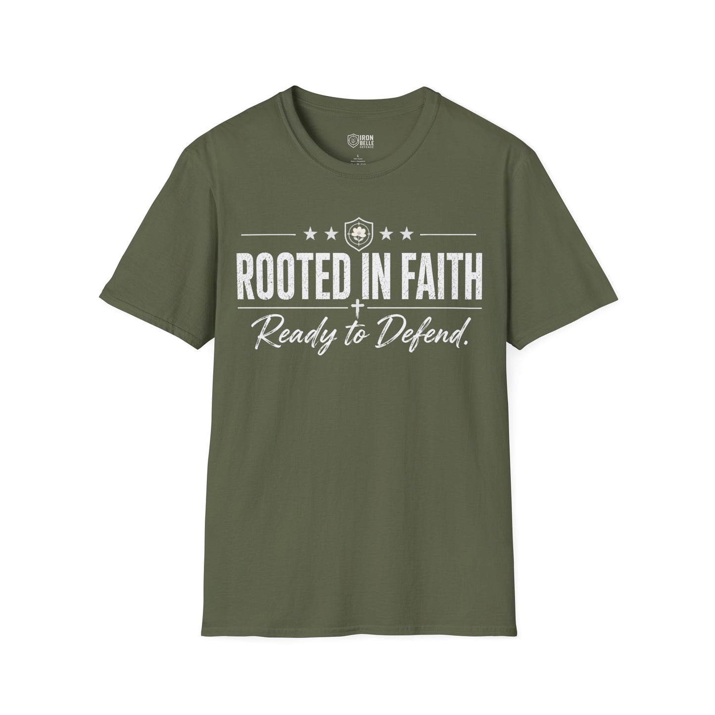 Rooted in Faith Iron Belle Defense Tee