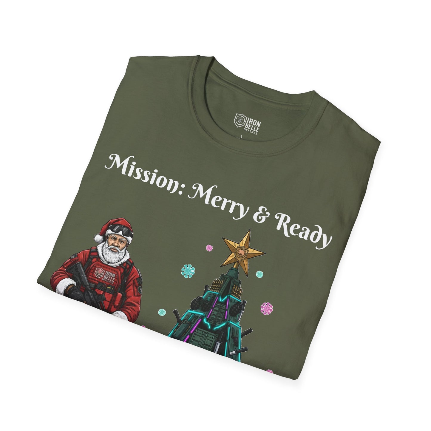 Tactical Santa with Armored Christmas Tree Tee