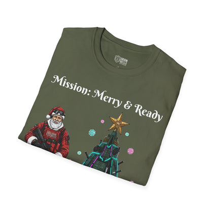 Tactical Santa with Armored Christmas Tree Tee