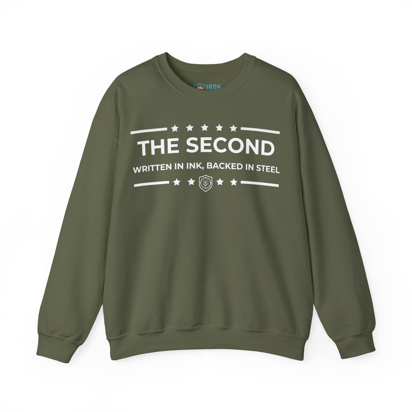The Second: Written in Ink, Backed in Steel Iron Belle Defense Unisex Crewneck Sweatshirt