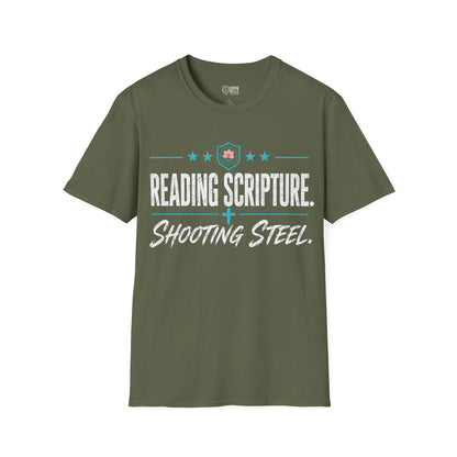 Reading Scripture Shooting Steel Tee