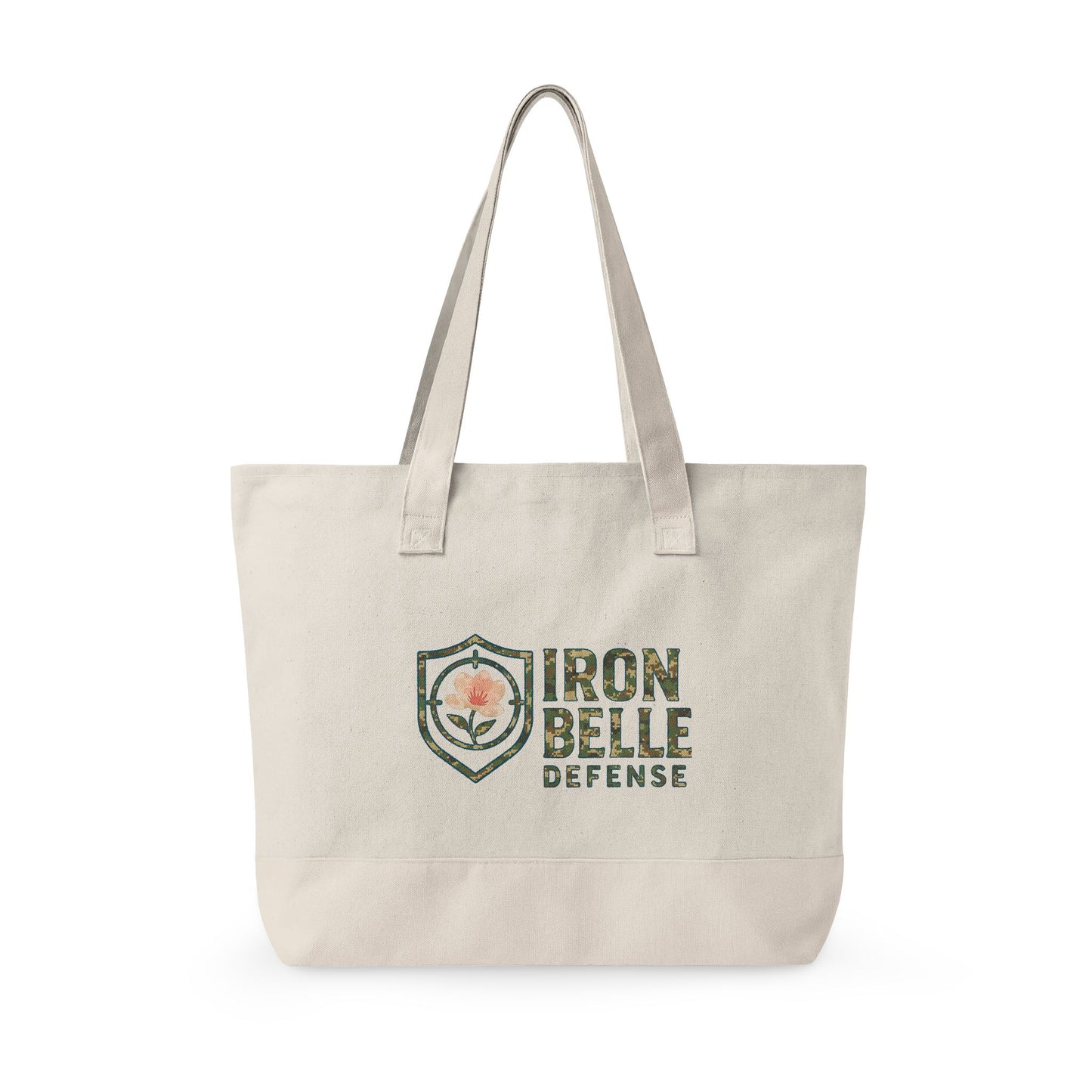 Camo Iron Belle Defense Zippered Canvas Tote