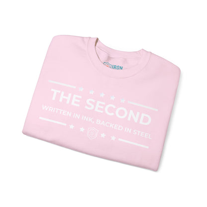 The Second: Written in Ink, Backed in Steel Iron Belle Defense Unisex Crewneck Sweatshirt