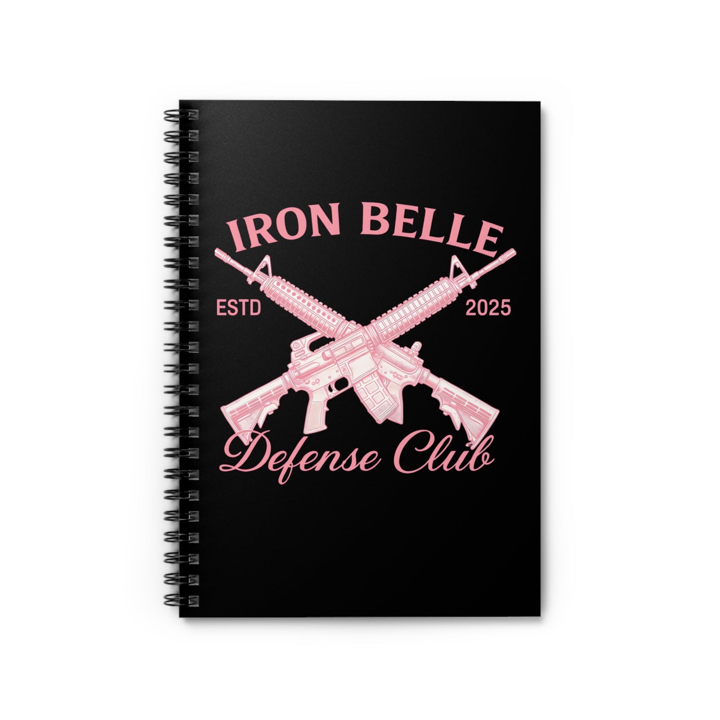 Pink Iron Belle Defense Spiral Notebook
