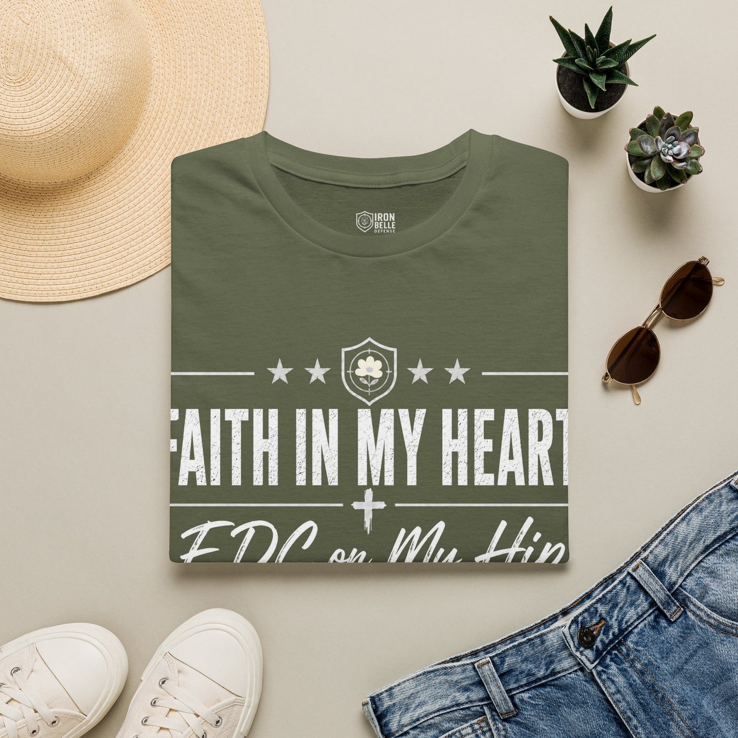 Faith in My Heart EDC on My Hip Tee
