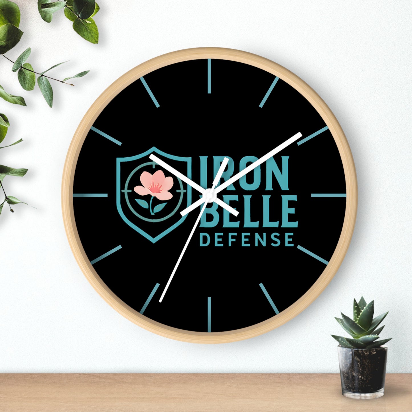 Iron Belle Defense Wall Clock Teal