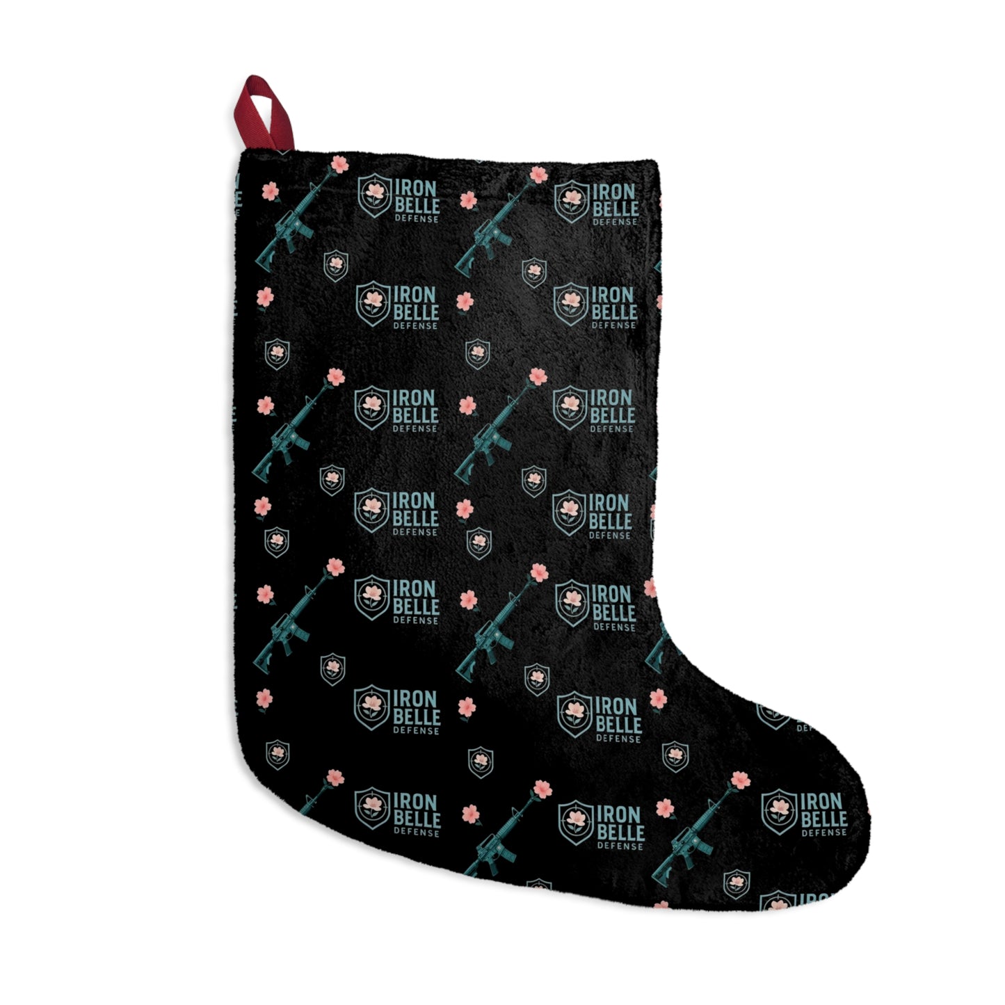 Black 'Iron Belle' Patterned Christmas Stocking by Iron Belle Defense