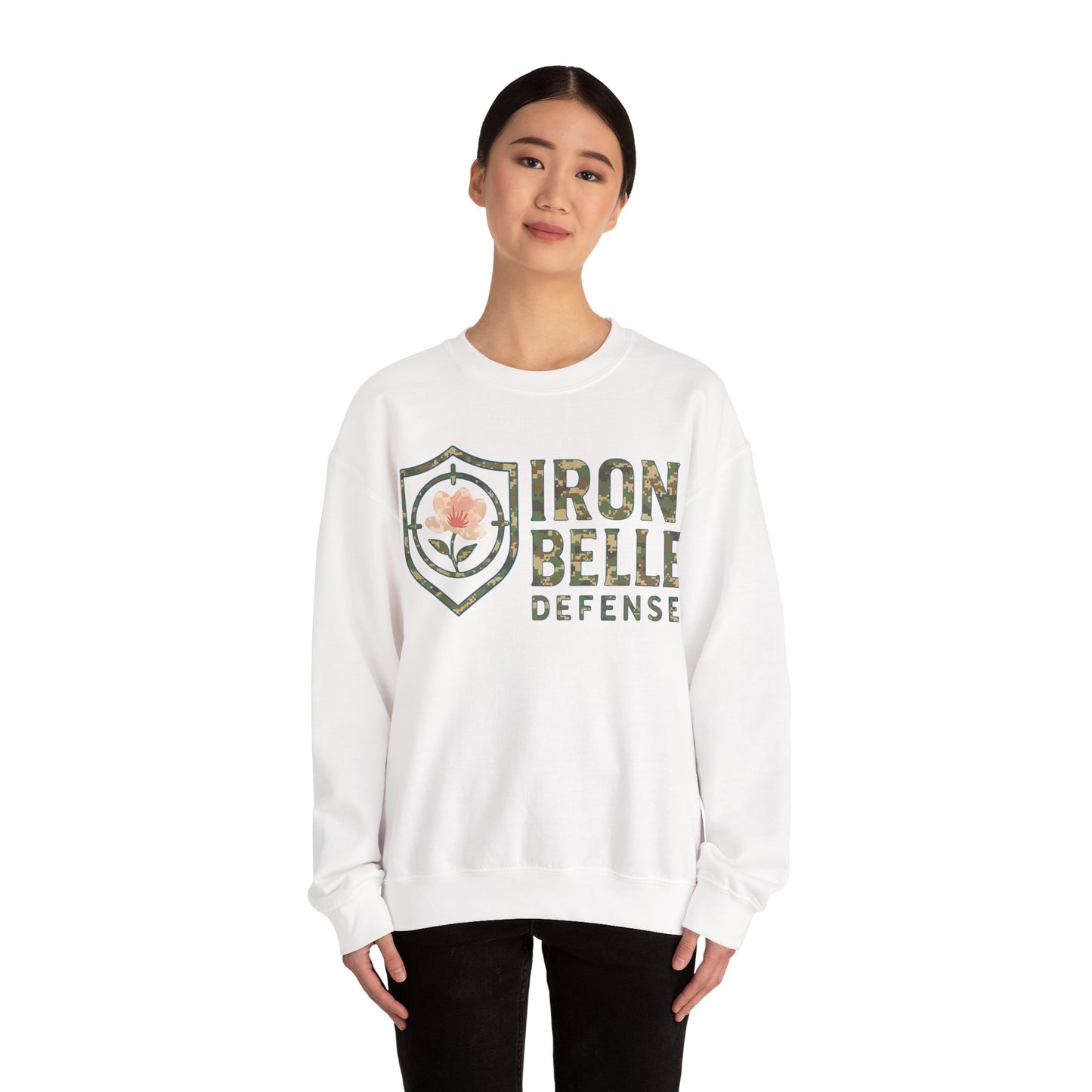 Camo Iron Belle Defense Unisex Crewneck Sweatshirt