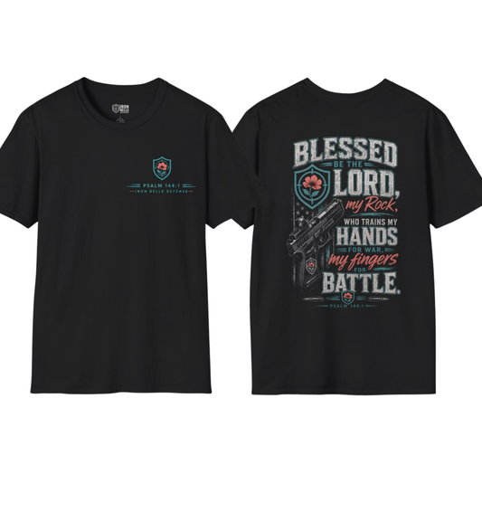 Blessed Be the Lord My Rock Iron Belle Defense Tee
