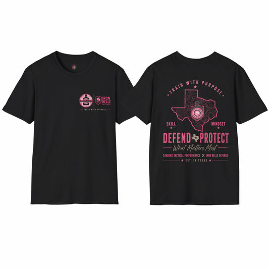 Pink Iron Belle Defense x Sanders Tactical Performance Tee