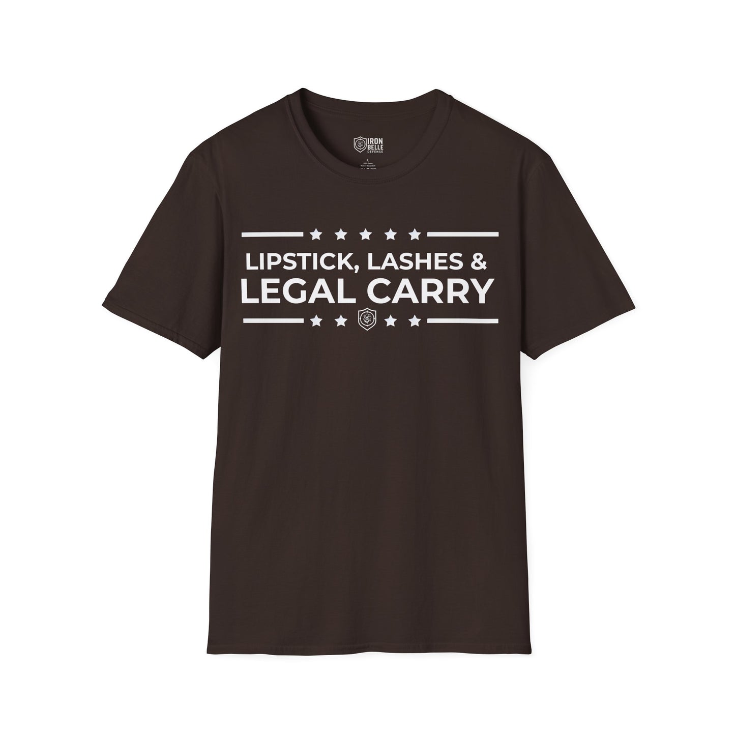 Lipstick, Lashes and Legal Carry Unisex Softstyle T-Shirt