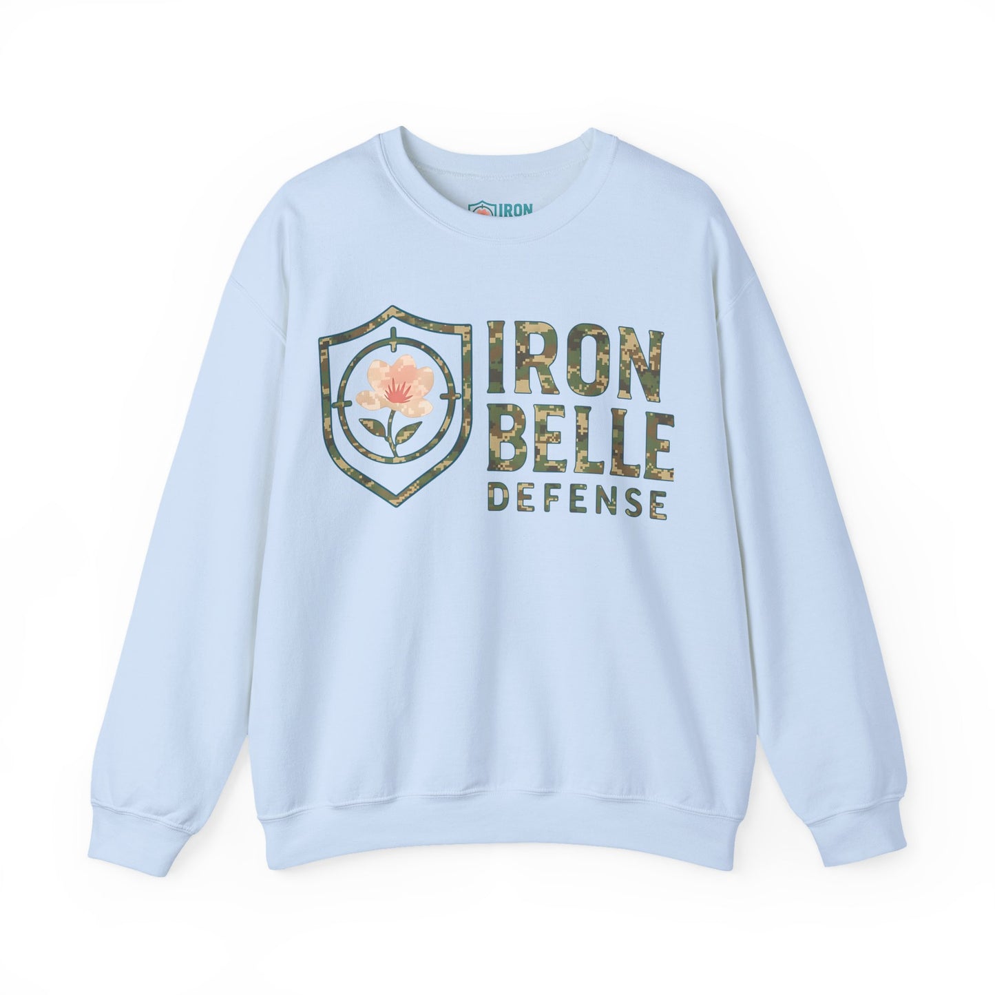 Camo Iron Belle Defense Unisex Crewneck Sweatshirt