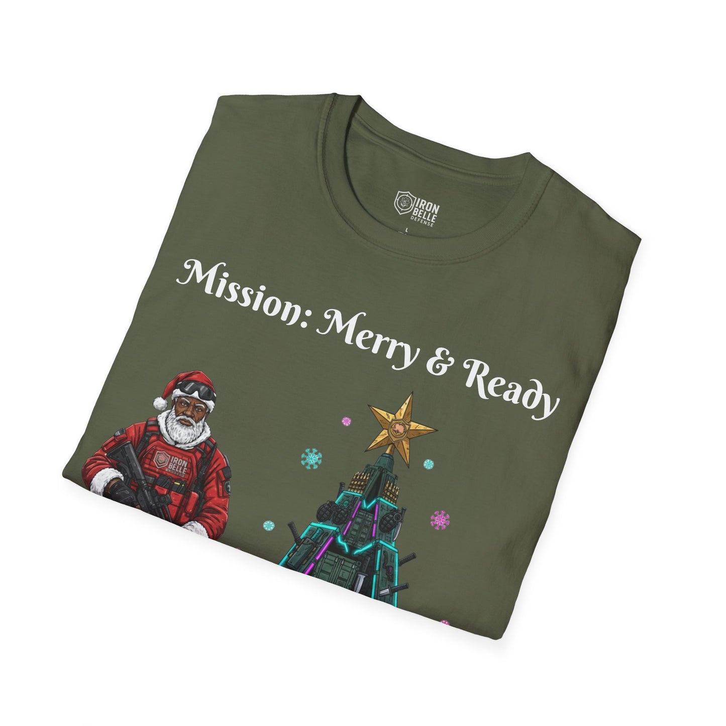 Tactical Santa with Armored Christmas Tree Tee