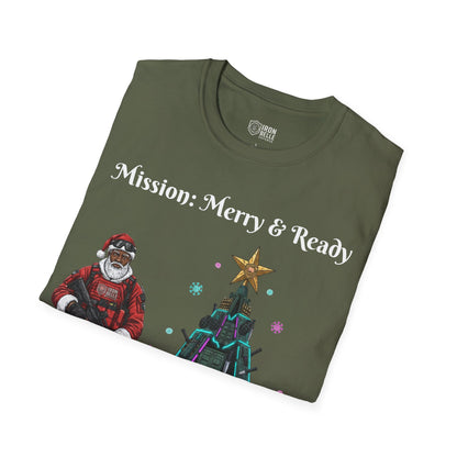 Tactical Santa with Armored Christmas Tree Tee