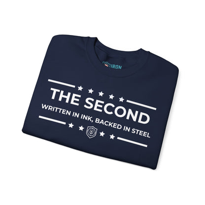 The Second: Written in Ink, Backed in Steel Iron Belle Defense Unisex Crewneck Sweatshirt