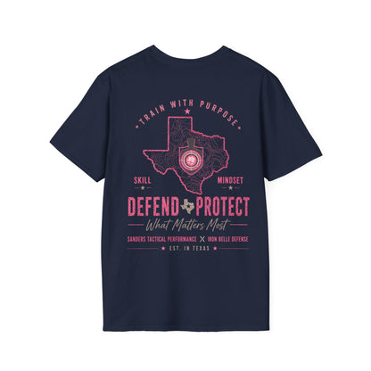 Pink Iron Belle Defense x Sanders Tactical Performance Tee