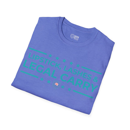 Lipstick, Lashes and Legal Carry Unisex Softstyle T-Shirt