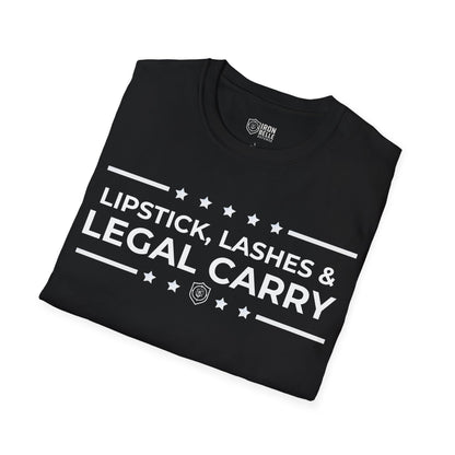 Lipstick, Lashes and Legal Carry Unisex Softstyle T-Shirt