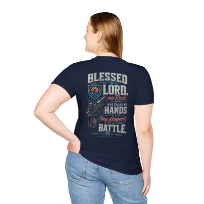 Blessed Be the Lord My Rock Iron Belle Defense Tee