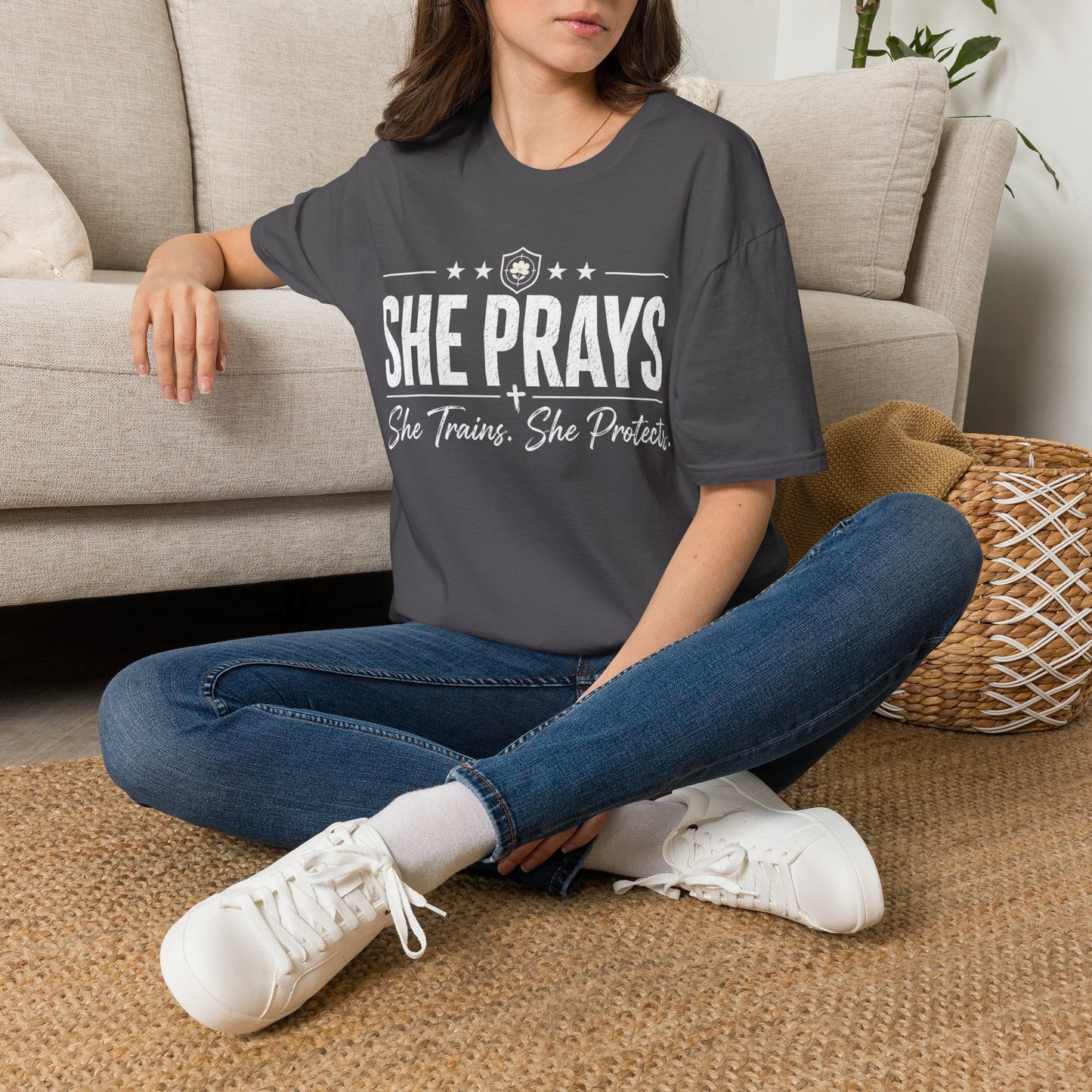 She Prays She Trains She Protects Tee