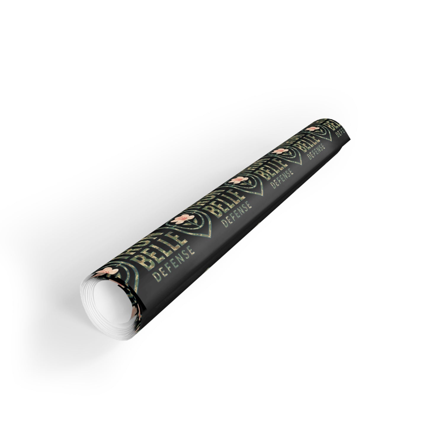 Wrapping Paper Roll — Black ‘Iron Belle Defense’ Logo Pattern Gift Wrap