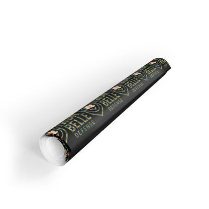 Wrapping Paper Roll — Black ‘Iron Belle Defense’ Logo Pattern Gift Wrap