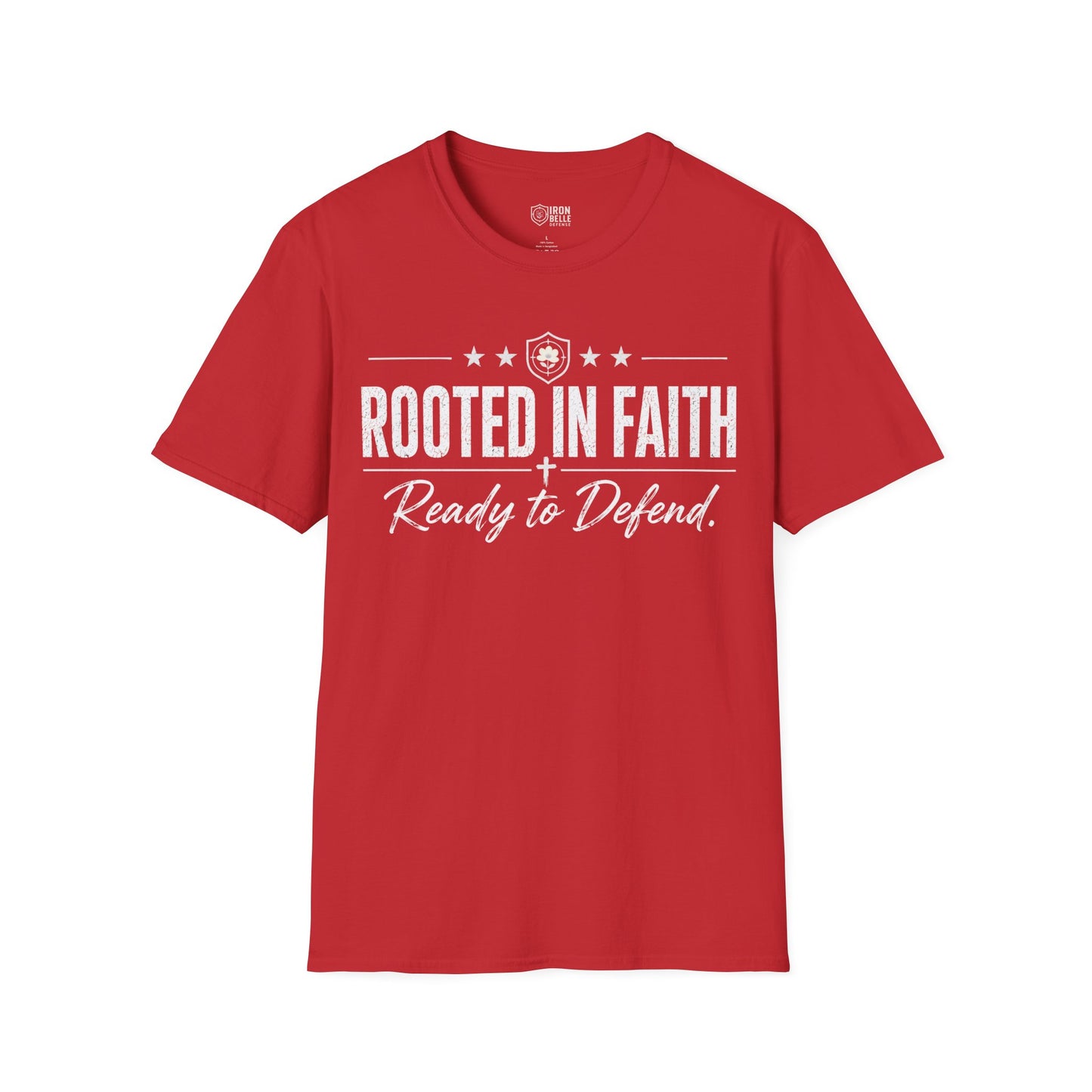 Rooted in Faith Iron Belle Defense Tee