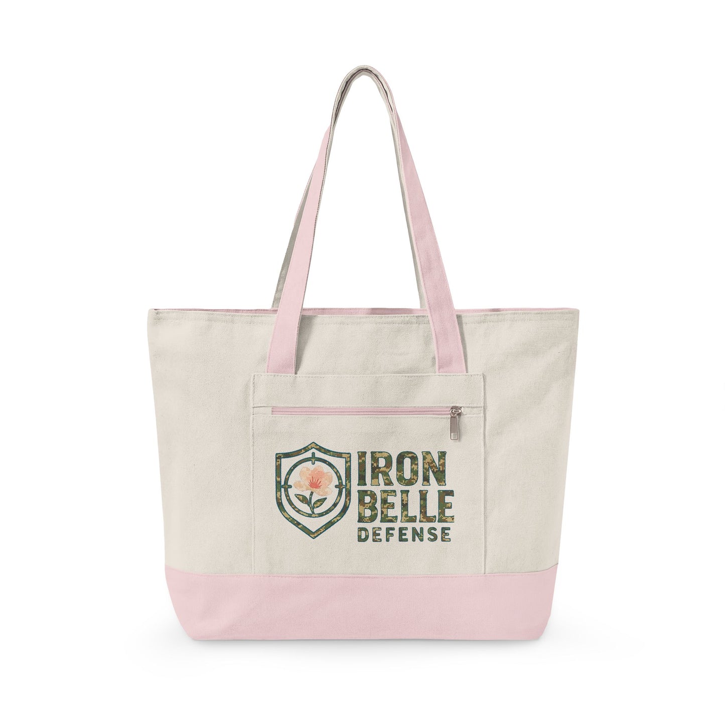 Camo Iron Belle Defense Zippered Canvas Tote