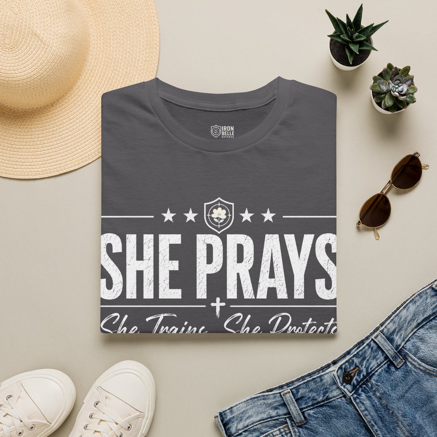 She Prays She Trains She Protects Tee