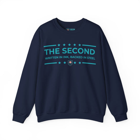 The Second: Written in Ink, Backed in Steel Iron Belle Defense Unisex Crewneck Sweatshirt