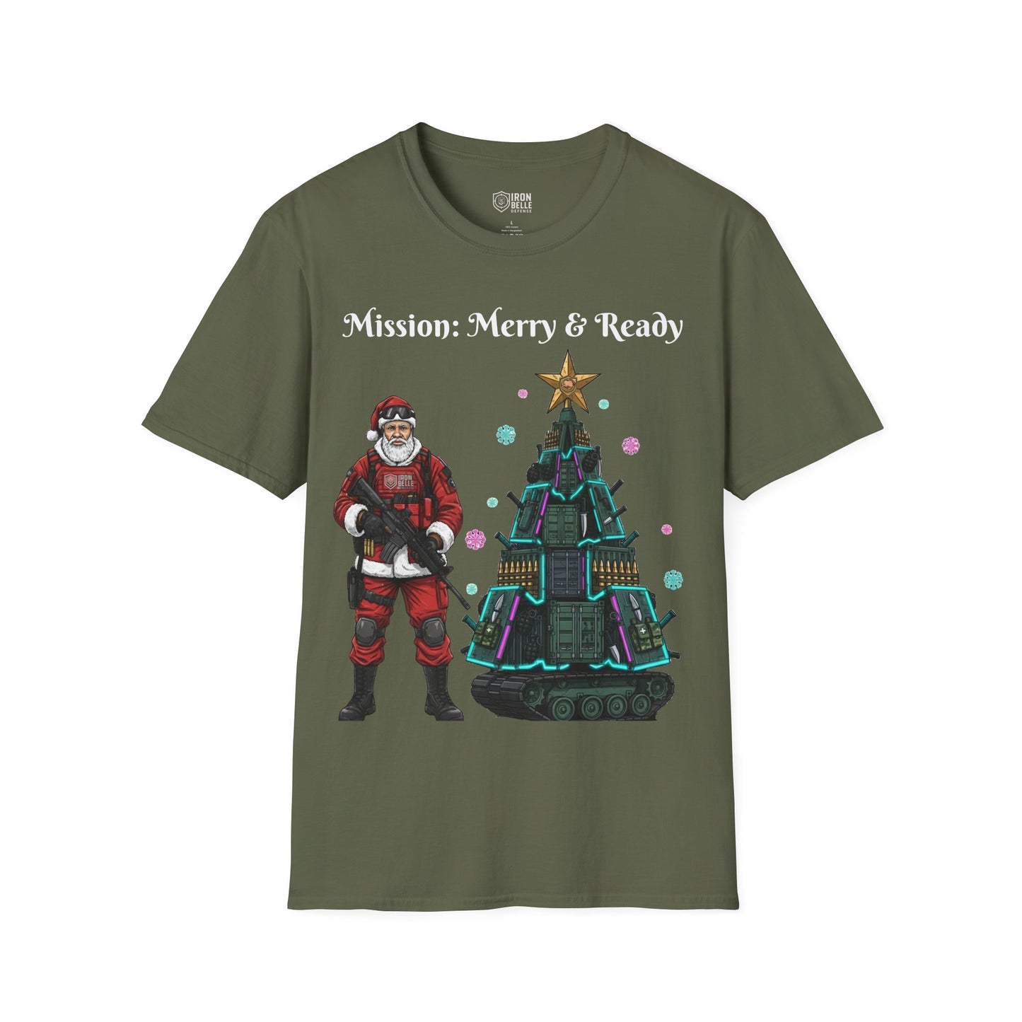 Tactical Santa with Armored Christmas Tree Tee by Iron Belle Defense