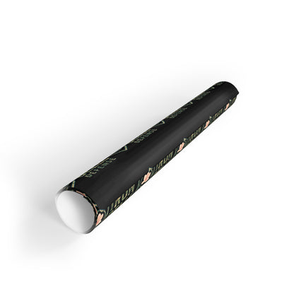 Wrapping Paper Roll — Black ‘Iron Belle Defense’ Logo Pattern Gift Wrap