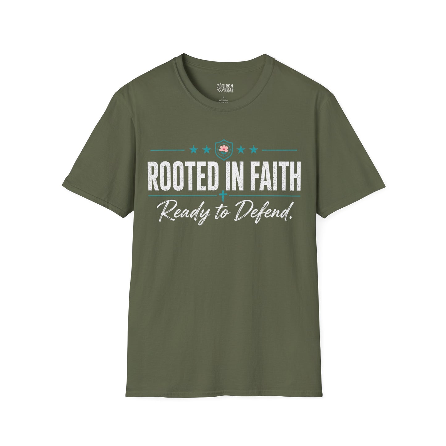 Rooted in Faith Iron Belle Defense Tee