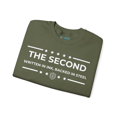 The Second: Written in Ink, Backed in Steel Iron Belle Defense Unisex Crewneck Sweatshirt