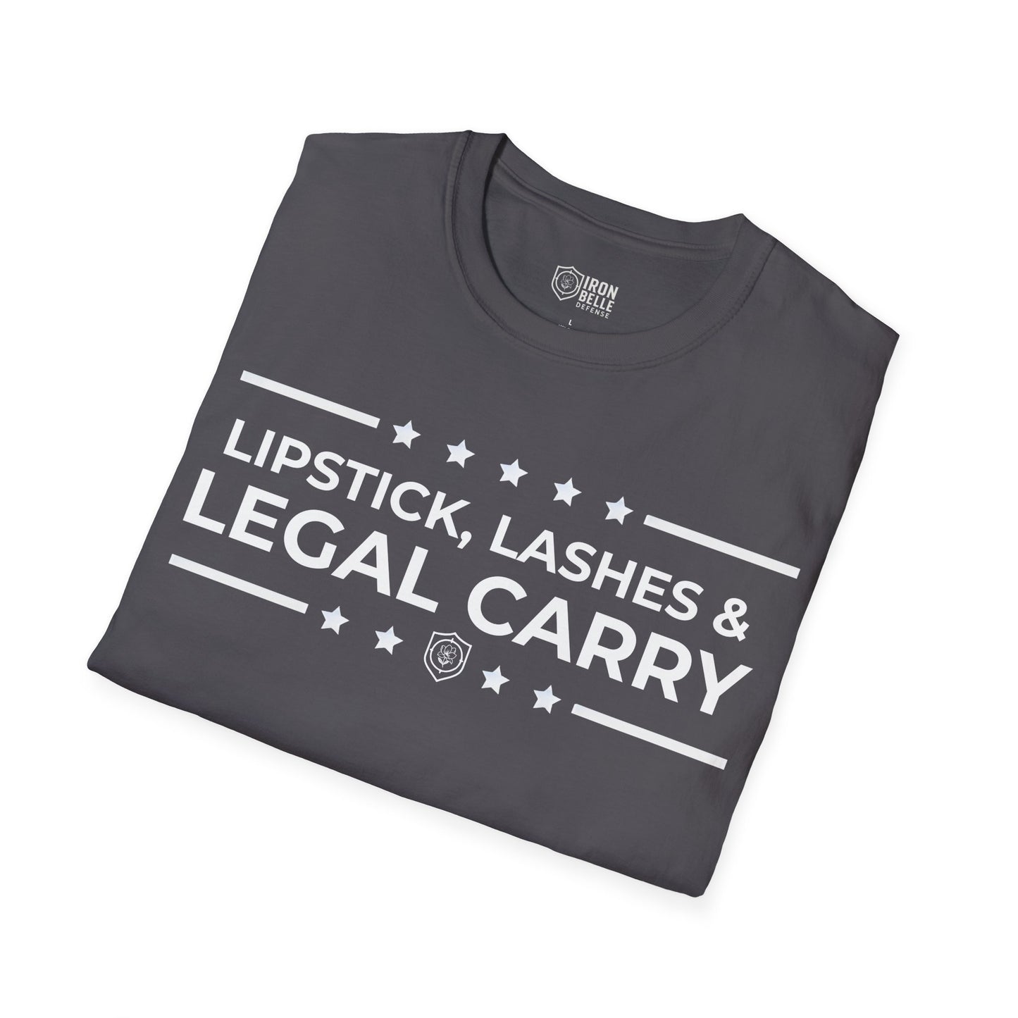 Lipstick, Lashes and Legal Carry Unisex Softstyle T-Shirt