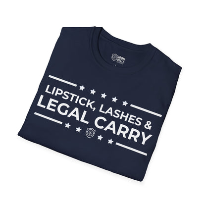 Lipstick, Lashes and Legal Carry Unisex Softstyle T-Shirt