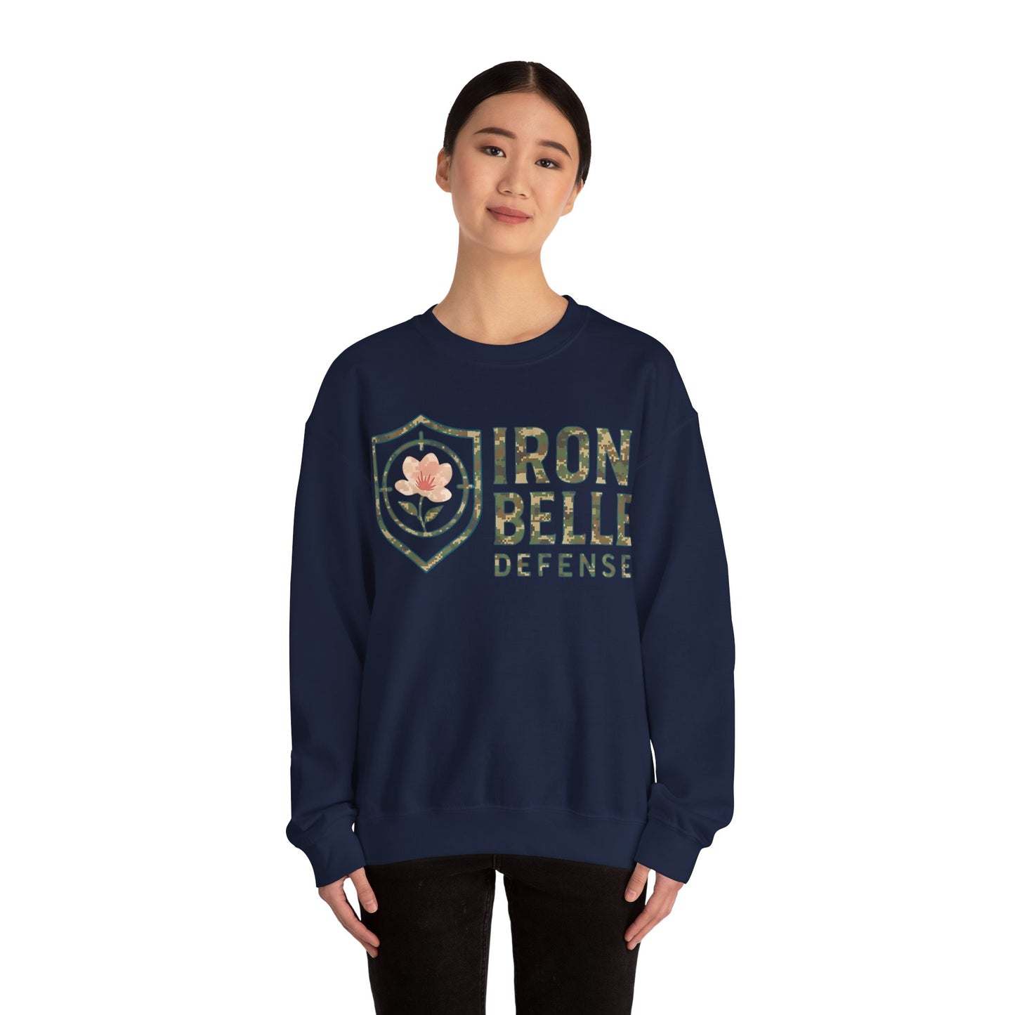 Camo Iron Belle Defense Unisex Crewneck Sweatshirt