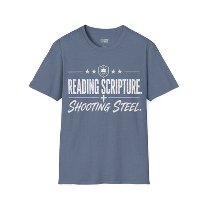 Reading Scripture Shooting Steel Tee