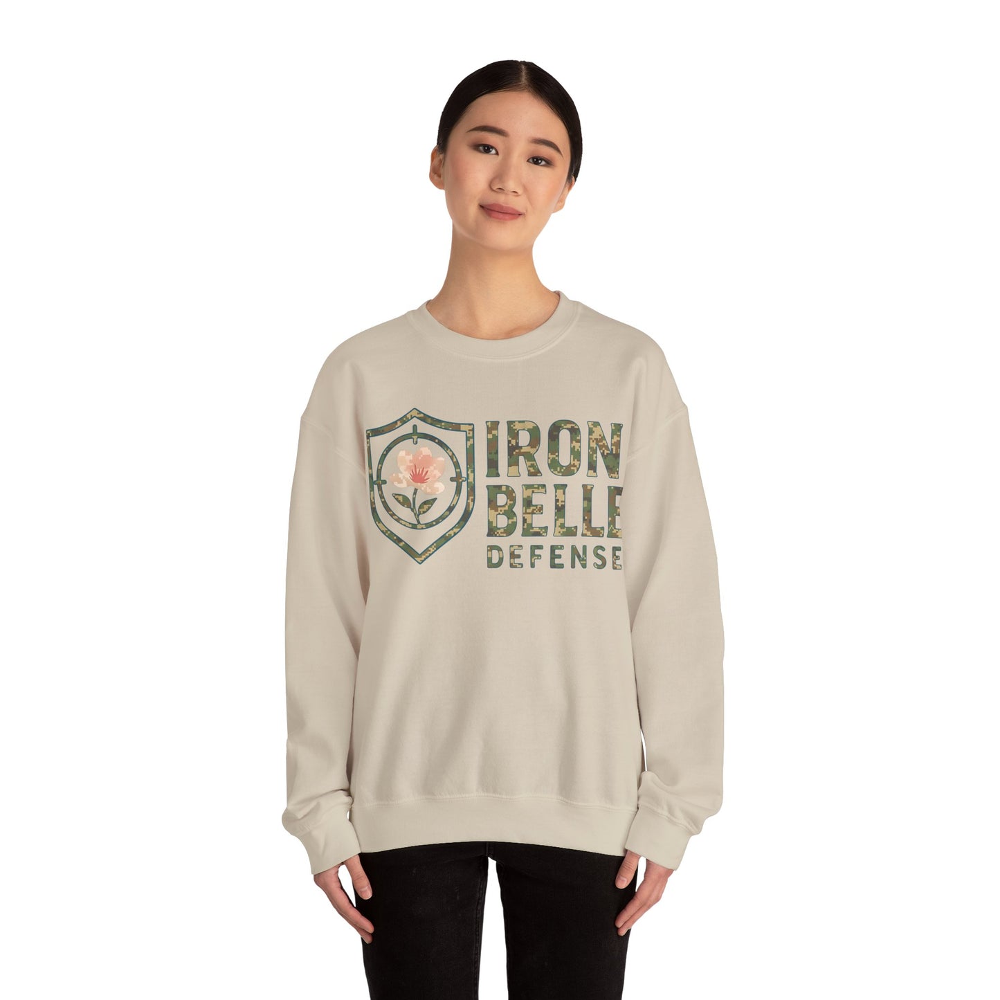 Camo Iron Belle Defense Unisex Crewneck Sweatshirt