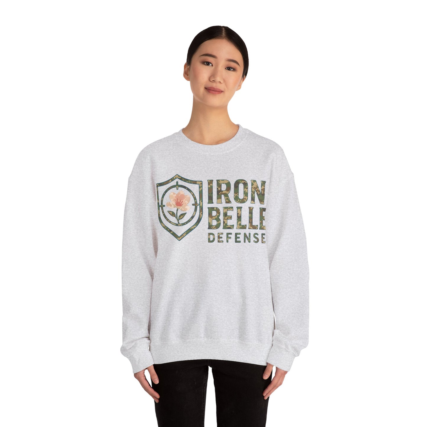 Camo Iron Belle Defense Unisex Crewneck Sweatshirt