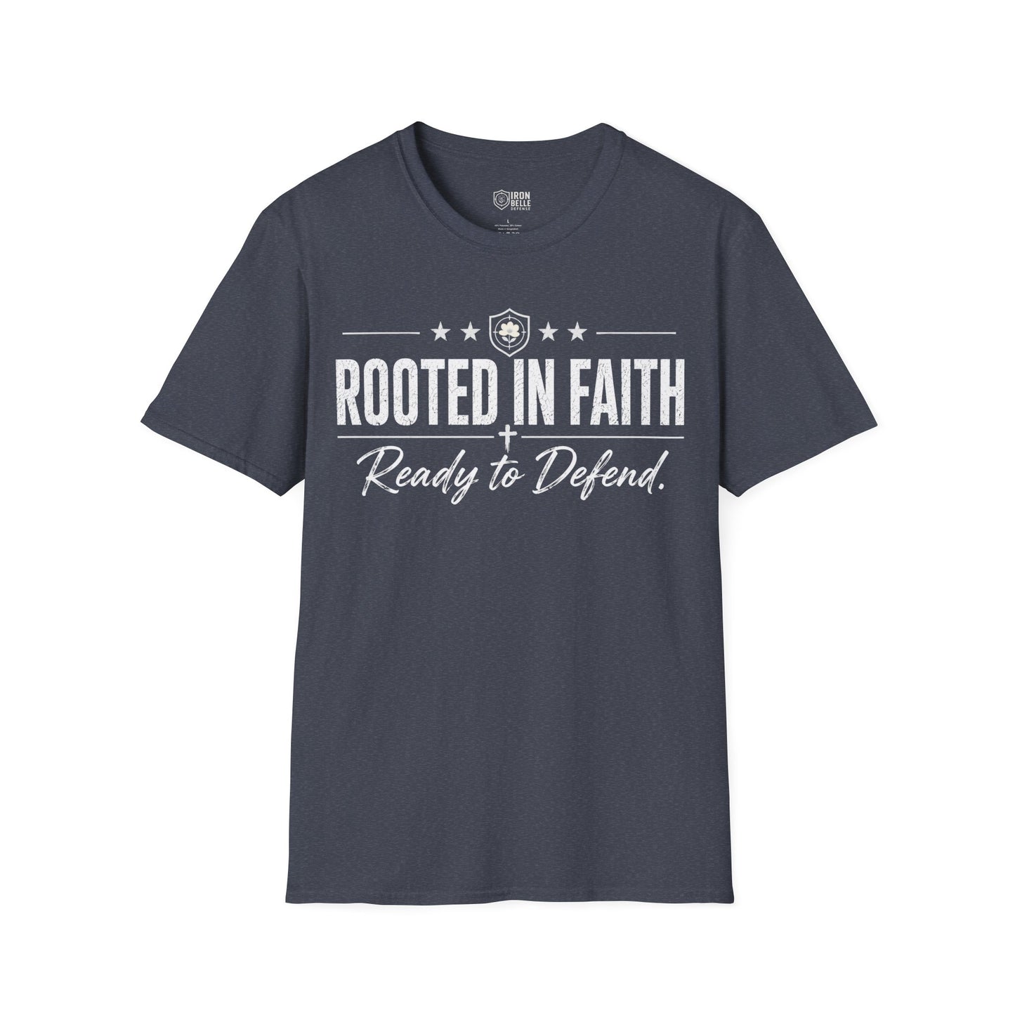 Rooted in Faith Iron Belle Defense Tee