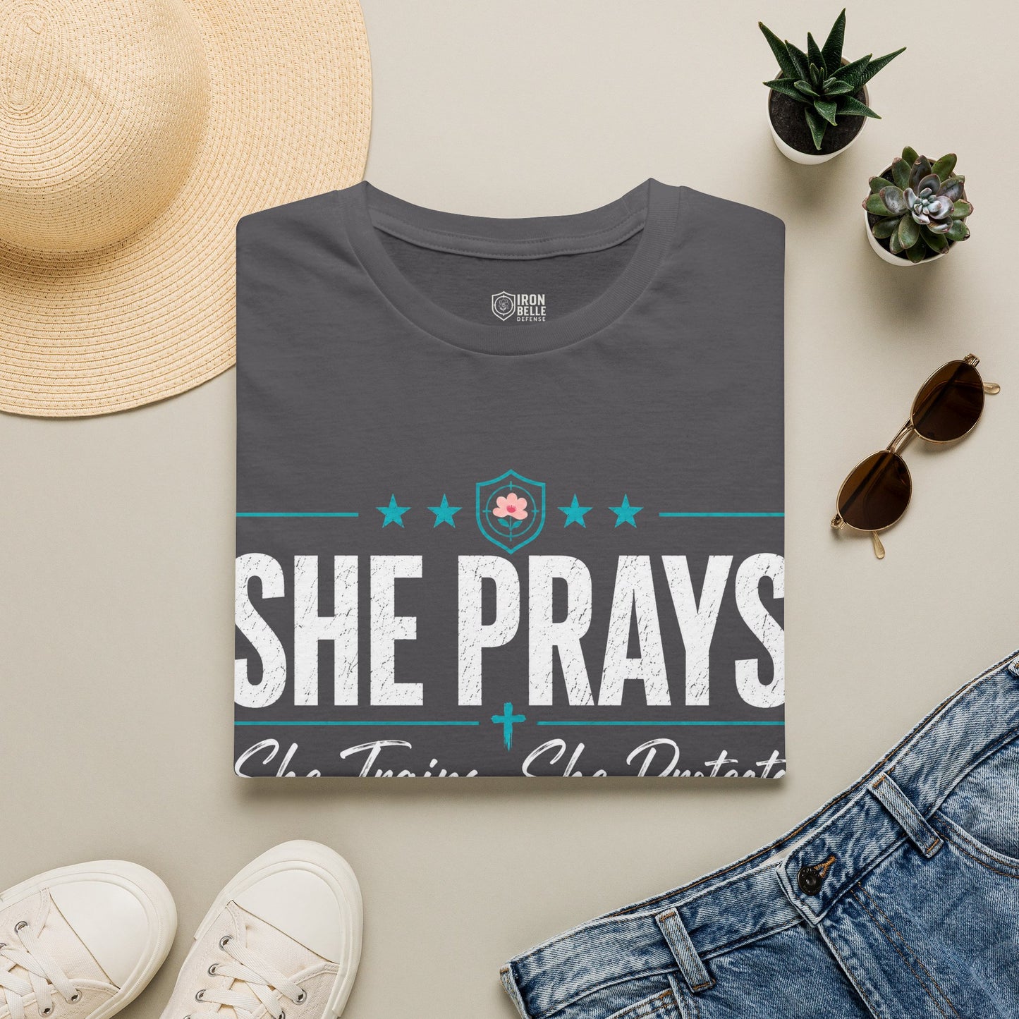 She Prays She Trains She Protects Tee