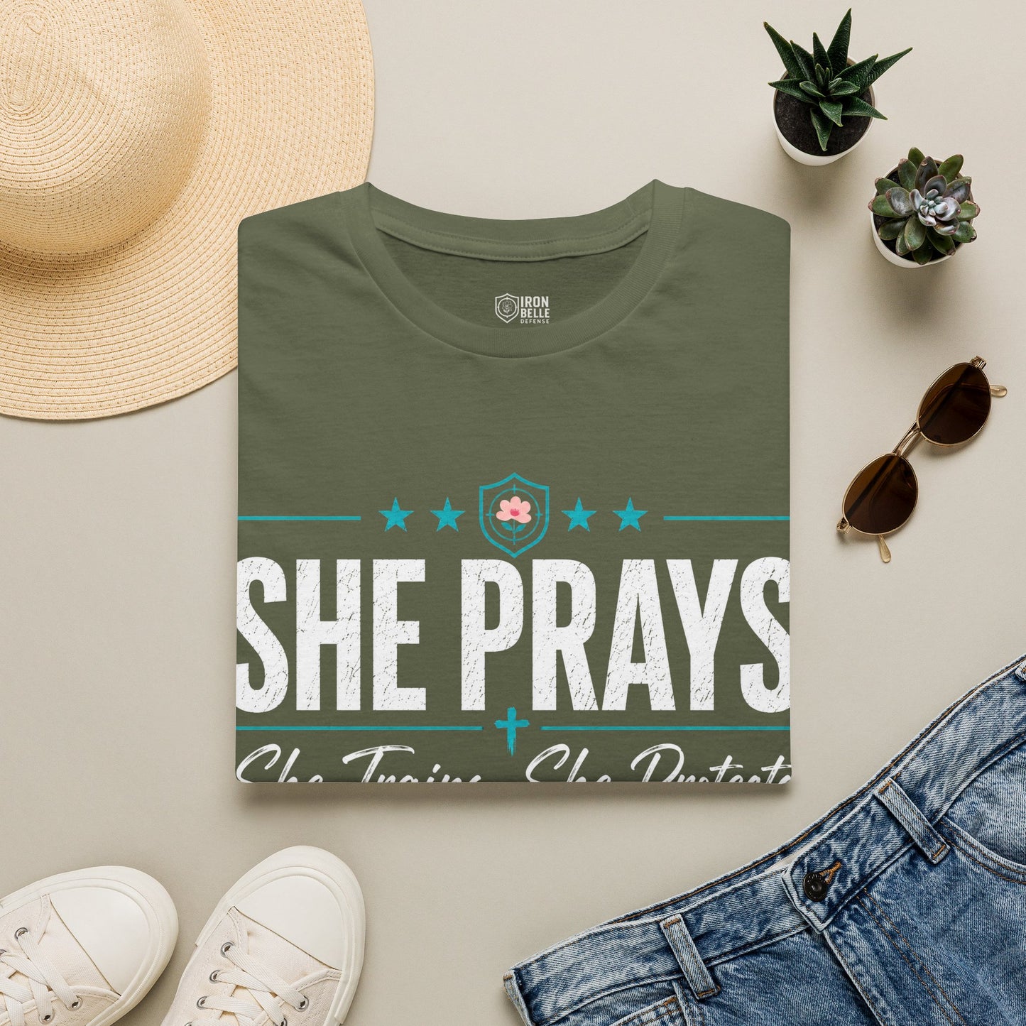 She Prays She Trains She Protects Tee