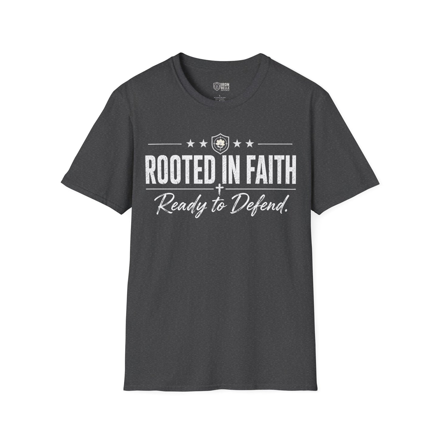 Rooted in Faith Iron Belle Defense Tee