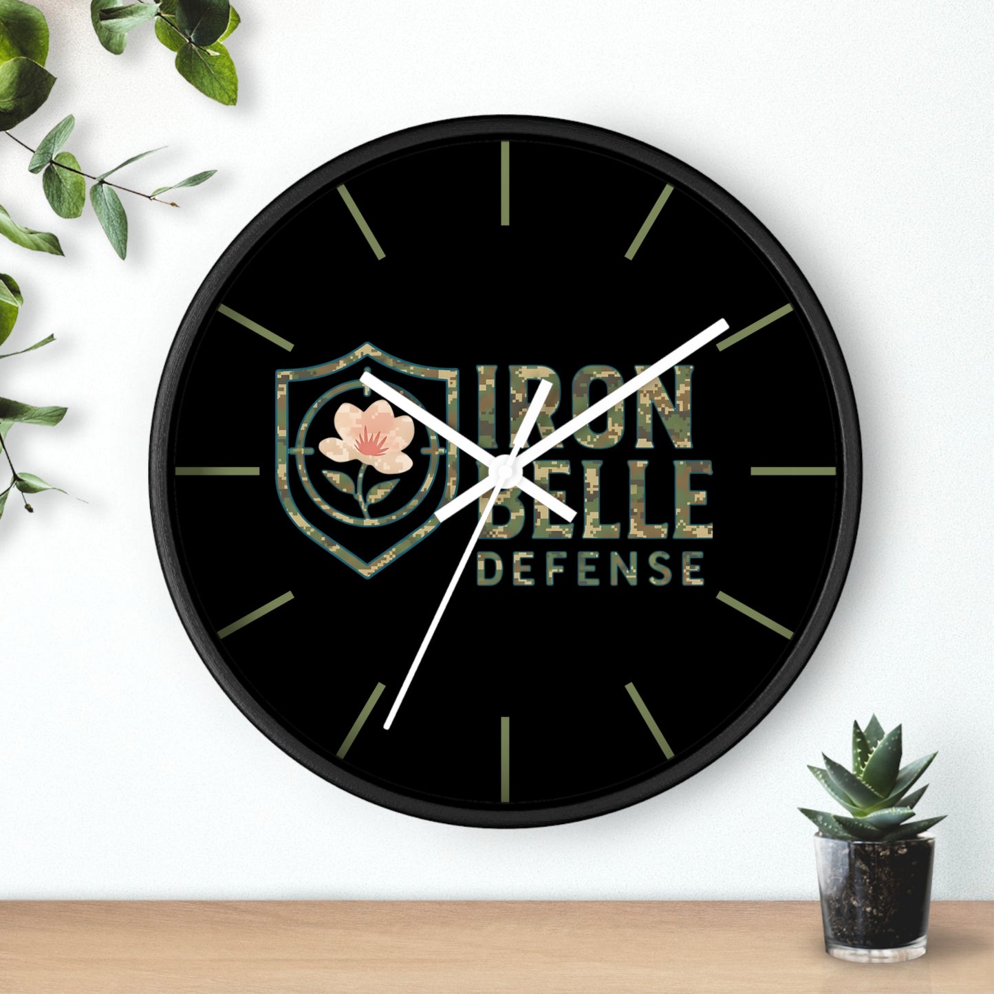 Camo Iron Belle Defense Wall Clock