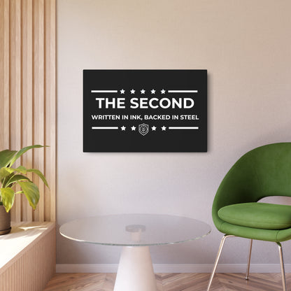 Metal Art Sign - "The Second: Written in Ink, Backed in Steel”