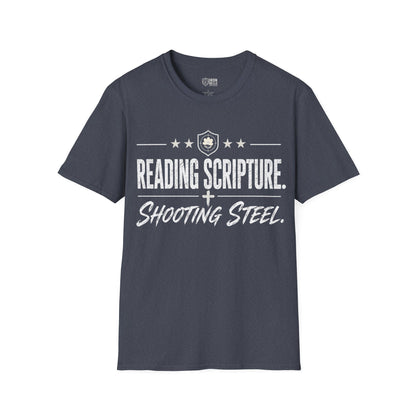 Reading Scripture Shooting Steel Tee