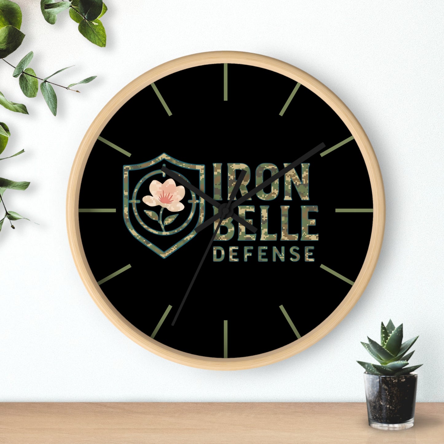 Camo Iron Belle Defense Wall Clock