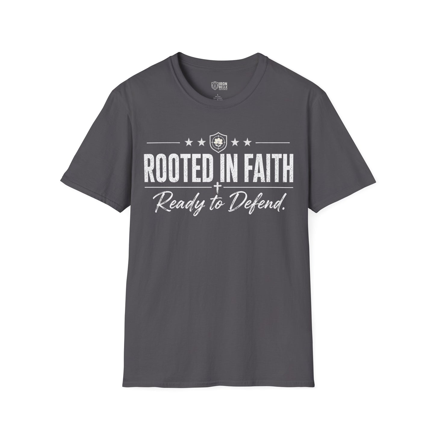Rooted in Faith Iron Belle Defense Tee